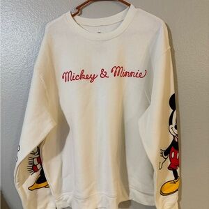 Disney Cream Sweatshirt with Red Accents